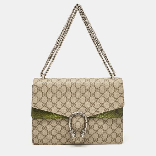 Green GG Supreme Canvas and Python Medium Dionysus Shoulder Bag - Gucci - Modalova