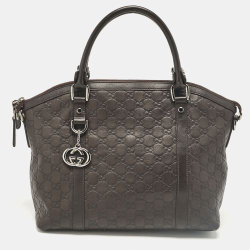 Choco ssima Leather Interlocking G Charm Satchel - Gucci - Modalova