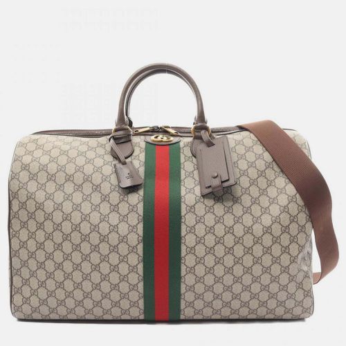 Brown Multicolor Coated Canvas Leather GG Supreme Sherry Line Boston Bag - Gucci - Modalova