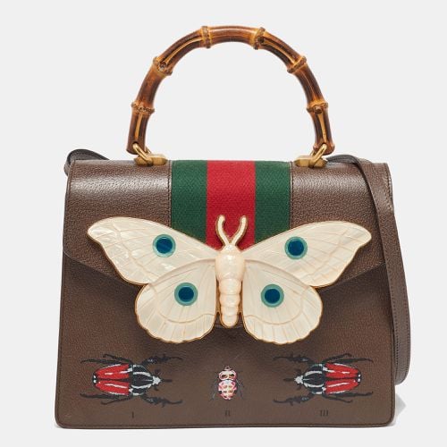 Leather Medium Bamboo Web Falena Top Handle Bag - Gucci - Modalova