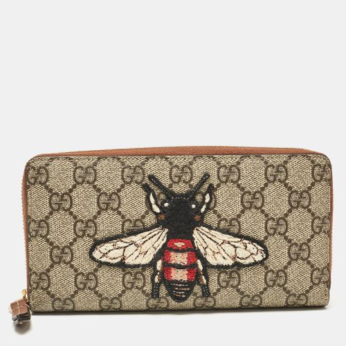 Bee Printed GG Supreme Canvas Zip Around Continental Wallet - Gucci - Modalova