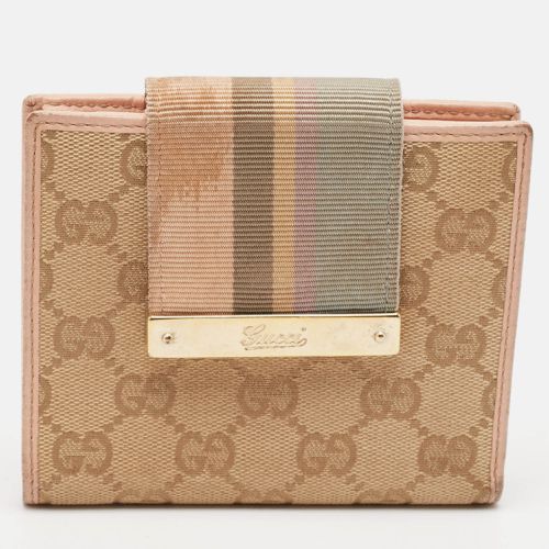 Pink GG Canvas and Leather French Flap Wallet - Gucci - Modalova