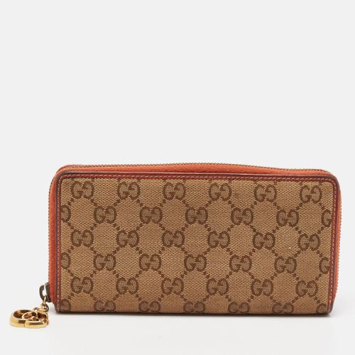 Orange GG Canvas and Leather GG Twins Zip Around Wallet - Gucci - Modalova