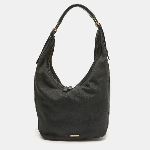 Denim and Leather Web Hobo - Gucci - Modalova