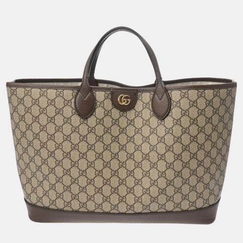 Greige/Brown PVC Leather GG Supreme Ophidia Tote bag - Gucci - Modalova