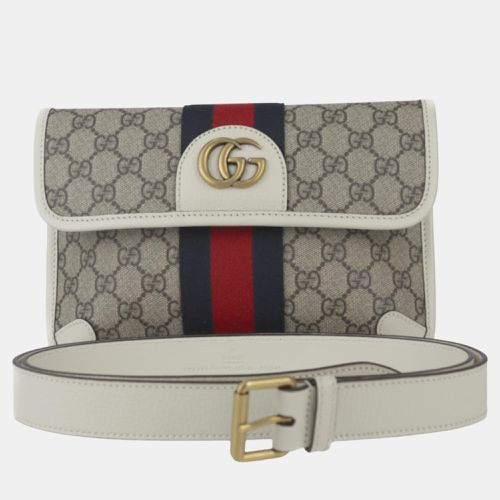 Supreme Canvas Leather White Ophidia Belt Bag - Gucci - Modalova