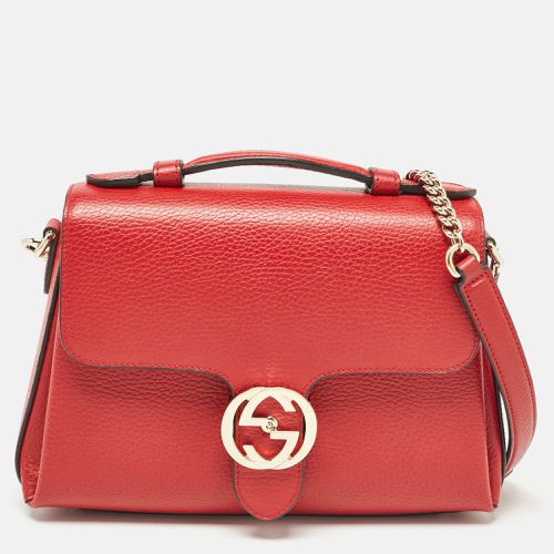 Leather Interlocking G Top Handle Bag - Gucci - Modalova