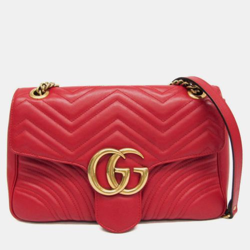 Leather GG Marmont Medium Chain Shoulder Bag - Gucci - Modalova