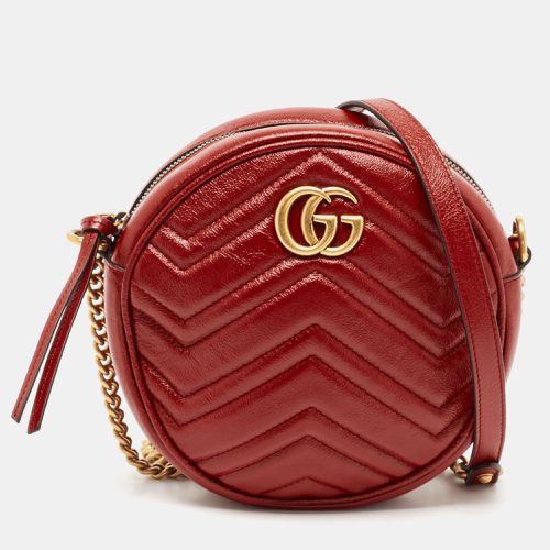 Matelassé Leather GG Marmont Round Crossbody Bag - Gucci - Modalova