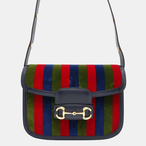 Horsebit Shoulder Bag Navy/ Suede Leather - Gucci - Modalova