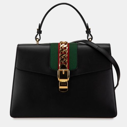 Leather Sylvie Web Satchel - Gucci - Modalova