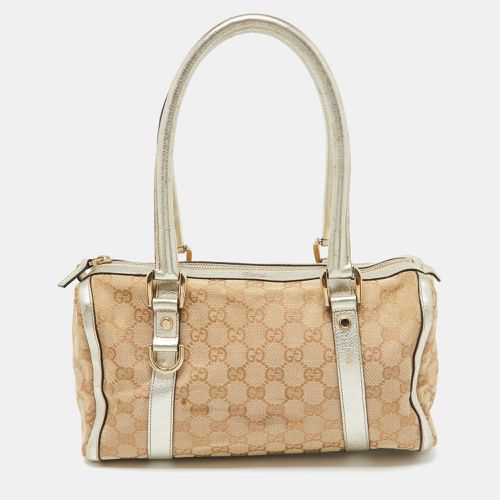 Gold GG Canvas and Leather Small Abbey Boston Bag - Gucci - Modalova