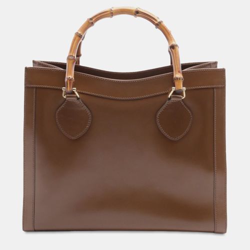 Medium Leather Bamboo Diana Tote Bag - Gucci - Modalova