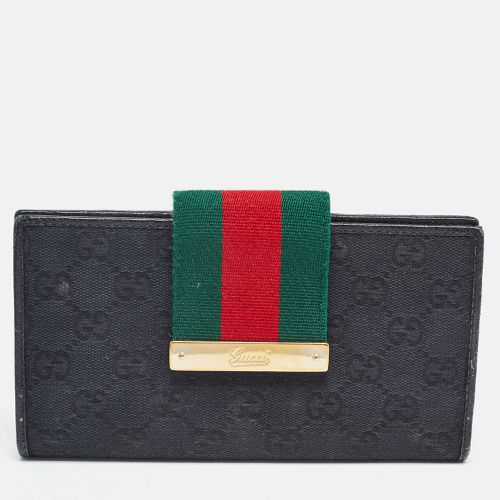 GG Canvas and Leather Web Flap Wallet - Gucci - Modalova