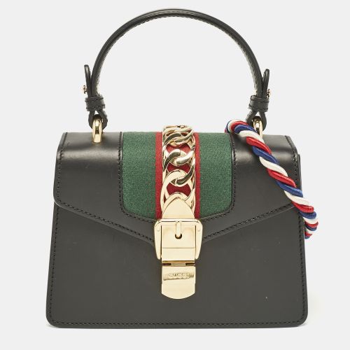 Leather Mini Web Chain Sylvie Top Handle Bag - Gucci - Modalova