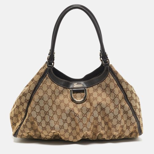 Dark /Beige GG Canvas Large Abbey D Ring Shoulder Bag - Gucci - Modalova