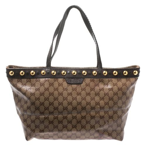 Ebony GG Crystal Canvas and Leather Medium Babouska Tote - Gucci - Modalova