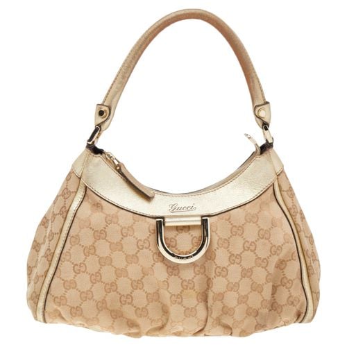 Gold GG Canvas And Leather D Ring Hobo - Gucci - Modalova