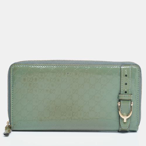 Microssima Patent Leather Zip Around Wallet - Gucci - Modalova