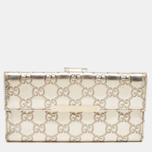 Metallic ssima Leather Flap Continental Wallet - Gucci - Modalova