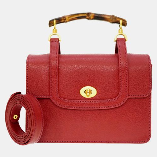 Leather Bamboo Top Handle Bag - Gucci - Modalova