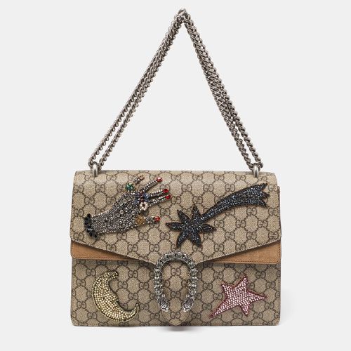 GG Supreme Canvas and Suede Medium Dionysus Embellished Shoulder Bag - Gucci - Modalova