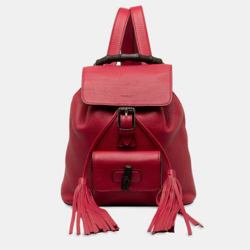 Leather Bamboo Fringe Backpack - Gucci - Modalova