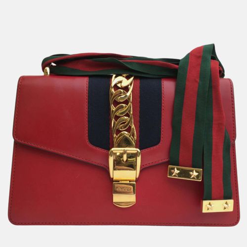 Leather Small Sylvie Shoulder Bag - Gucci - Modalova