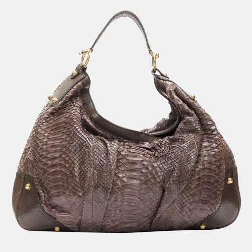 Python Leather Jockey Hobo Bag - Gucci - Modalova