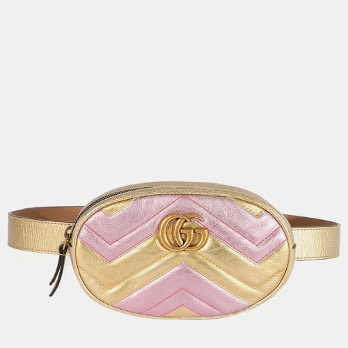 Metallic & Pink Matelasse Marmont Belt Bag - Gucci - Modalova