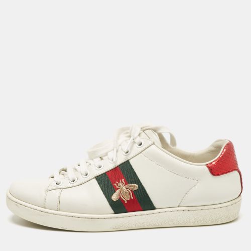 Leather Embroidered Bee Ace Sneakers Size 36.5 - Gucci - Modalova