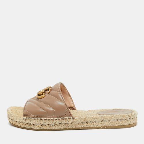 Dusty Matelasse Leather GG Marmont Espadrille Slides Size 37.5 - Gucci - Modalova