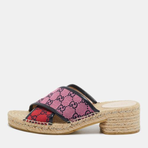 Purple GG Canvas and Leather Espadrille Sandals Size 39.5 - Gucci - Modalova