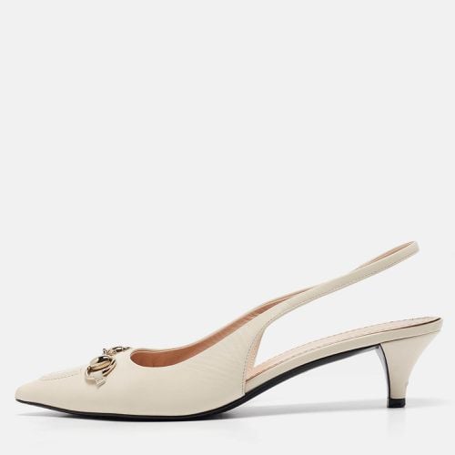 Leather Horsebit Slingback Pumps Size 40 - Gucci - Modalova