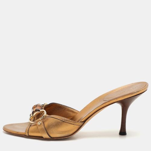 Leather Horsebit Slide Sandals Size 38 - Gucci - Modalova