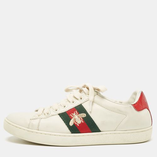 Leather Embroidered Bee Ace Sneakers Size 37 - Gucci - Modalova