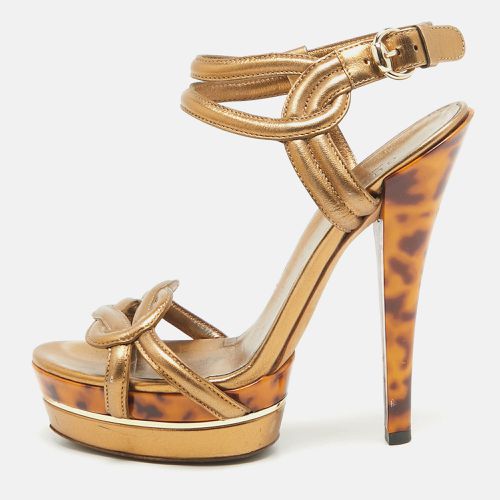 Leather Orchid Twist Sandals Size 36 - Gucci - Modalova