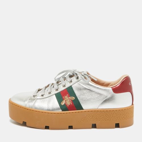 Leather Bee Embroidered Ace Platform Sneakers Size 38 - Gucci - Modalova