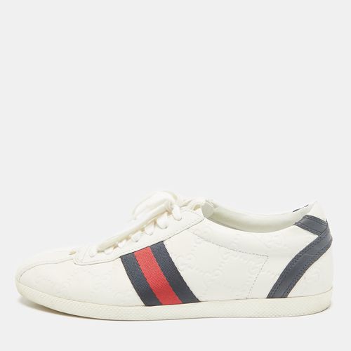 Ssima Leather Web Detail Low Top Sneakers Size 37 - Gucci - Modalova