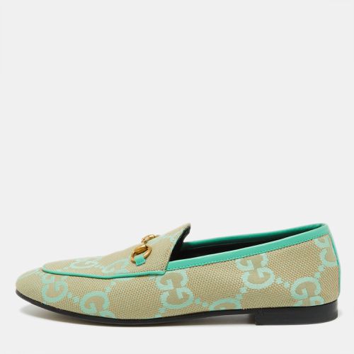 Light GG Canvas and Leather Jordaan Loafers Size 40.5 - Gucci - Modalova