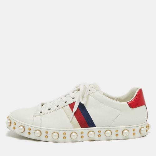 Leather Web Ace Low Top Sneakers Size 41 - Gucci - Modalova