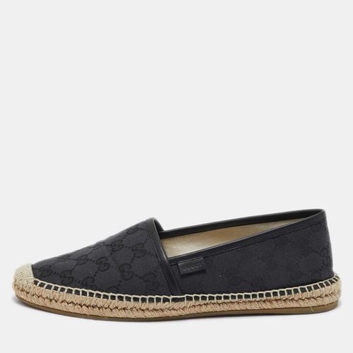 GG Canvas and Leather Espadrille Flats Size 38.5 - Gucci - Modalova