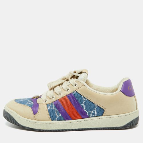 Leather and GG Fabric CC Screener Sneakers Size 38.5 - Gucci - Modalova