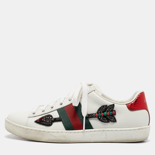 Leather Arrow Ace Low Top Sneakers Size 35 - Gucci - Modalova