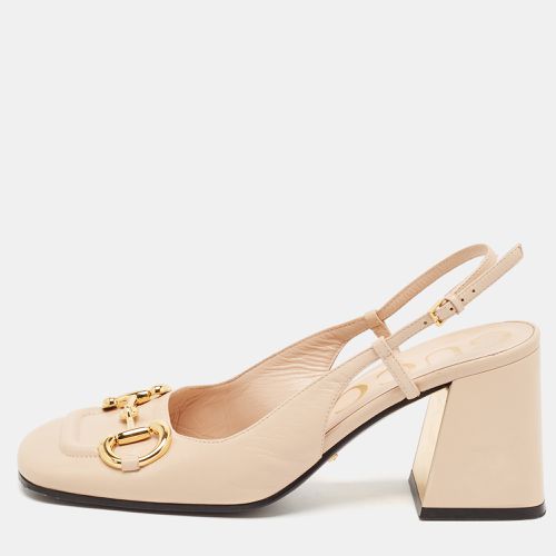 Leather Horsebit Slingback Pumps Size 37.5 - Gucci - Modalova