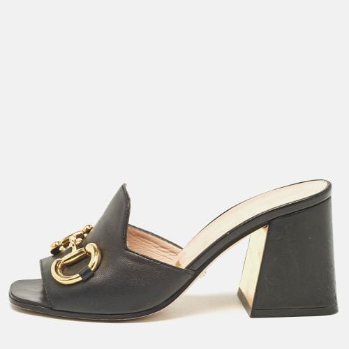 Leather Horsebit Slide Sandals Size 35 - Gucci - Modalova