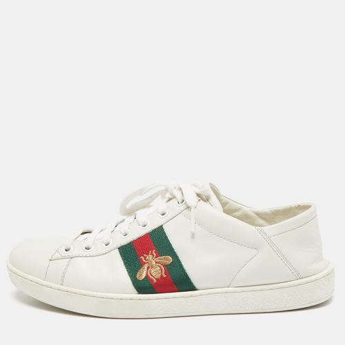 Leather Ace Bee Embroidered Low Top Sneakers Size 39 - Gucci - Modalova