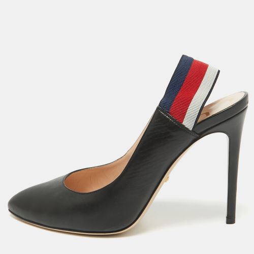 Leather Sylvie Web Detail Slingback Pumps Size 39.5 - Gucci - Modalova