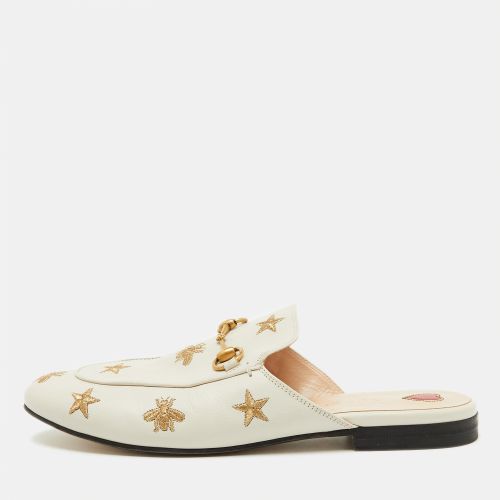 Leather Bee and Star Embroidered Princetown Flat Mules Size 38 - Gucci - Modalova