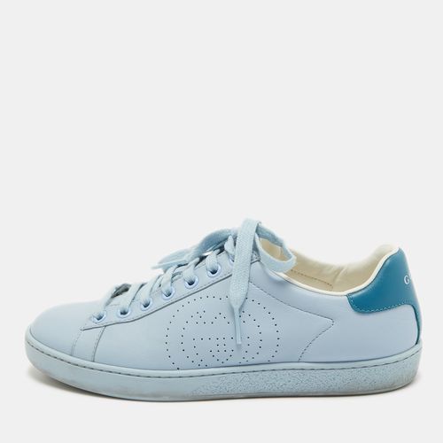 Leather Perforated Interlocking G Ace Sneakers Size 35.5 - Gucci - Modalova